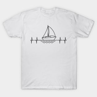 Sailing - Heartbeat & Sailboat - Light Prods T-Shirt